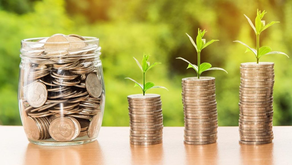 Visuele representatie van technologische innovatie in financiële dienstverlening met automatisering en data-analyse